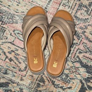 BC Footwear Taupe Crisscross Sandals